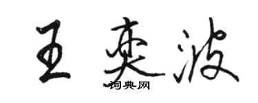 骆恒光王奕波行书个性签名怎么写
