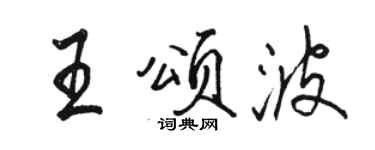 骆恒光王颂波行书个性签名怎么写