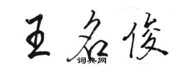 骆恒光王名俊行书个性签名怎么写