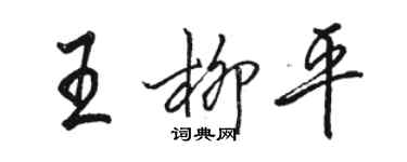 骆恒光王柳平行书个性签名怎么写