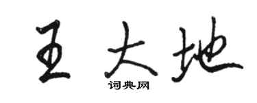 骆恒光王大地行书个性签名怎么写