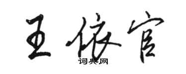 骆恒光王依官行书个性签名怎么写