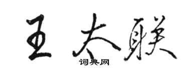 骆恒光王太联行书个性签名怎么写