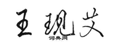 骆恒光王现艾行书个性签名怎么写