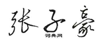骆恒光张子豪行书个性签名怎么写