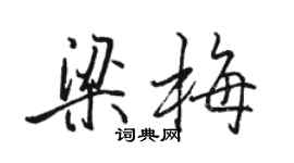 骆恒光梁梅行书个性签名怎么写