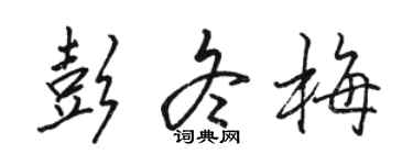 骆恒光彭冬梅行书个性签名怎么写