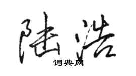 骆恒光陆浩行书个性签名怎么写