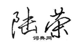 骆恒光陆荣行书个性签名怎么写