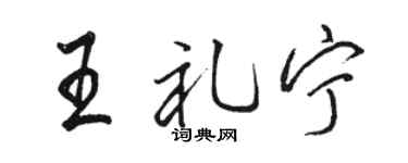 骆恒光王礼宁行书个性签名怎么写