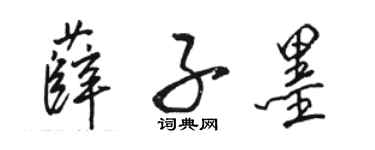 骆恒光薛子墨行书个性签名怎么写