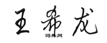 骆恒光王希龙行书个性签名怎么写