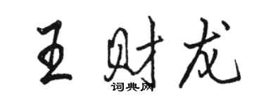 骆恒光王财龙行书个性签名怎么写