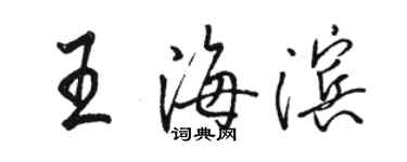 骆恒光王海滨行书个性签名怎么写