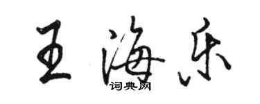 骆恒光王海乐行书个性签名怎么写