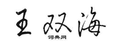 骆恒光王双海行书个性签名怎么写