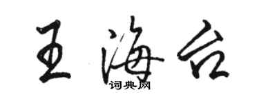 骆恒光王海台行书个性签名怎么写