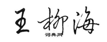骆恒光王柳海行书个性签名怎么写