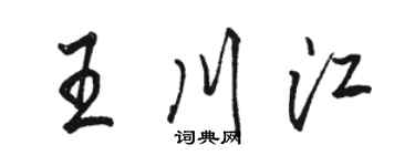 骆恒光王川江行书个性签名怎么写