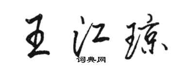 骆恒光王江琼行书个性签名怎么写