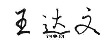 骆恒光王达文行书个性签名怎么写