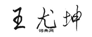骆恒光王尤坤行书个性签名怎么写