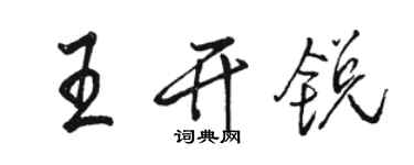 骆恒光王开锐行书个性签名怎么写
