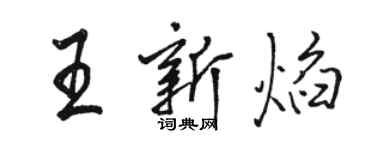 骆恒光王新焰行书个性签名怎么写