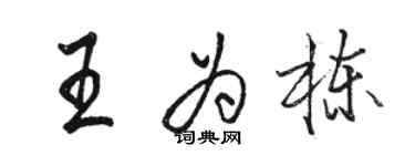 骆恒光王为栋行书个性签名怎么写