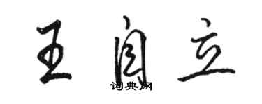 骆恒光王自立行书个性签名怎么写