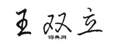 骆恒光王双立行书个性签名怎么写