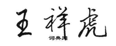 骆恒光王祥虎行书个性签名怎么写