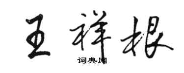 骆恒光王祥根行书个性签名怎么写