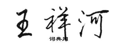 骆恒光王祥河行书个性签名怎么写