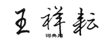 骆恒光王祥耘行书个性签名怎么写