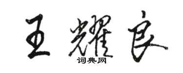 骆恒光王耀良行书个性签名怎么写