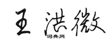 骆恒光王洪微行书个性签名怎么写