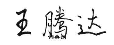 骆恒光王腾达行书个性签名怎么写