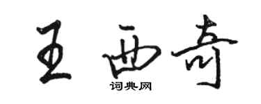 骆恒光王西奇行书个性签名怎么写