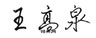 骆恒光王高泉行书个性签名怎么写