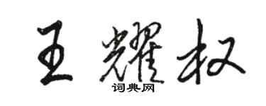 骆恒光王耀权行书个性签名怎么写
