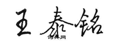 骆恒光王泰铭行书个性签名怎么写