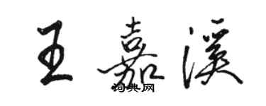 骆恒光王嘉溪行书个性签名怎么写