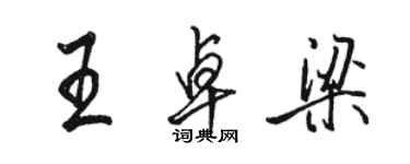 骆恒光王卓梁行书个性签名怎么写