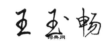 骆恒光王玉畅行书个性签名怎么写