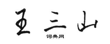 骆恒光王三山行书个性签名怎么写