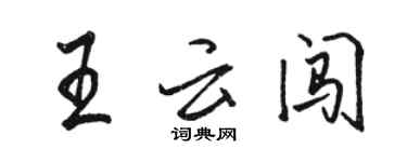 骆恒光王云闯行书个性签名怎么写
