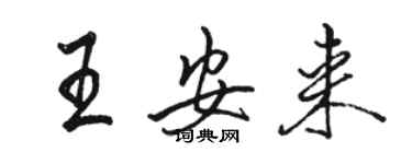 骆恒光王安来行书个性签名怎么写