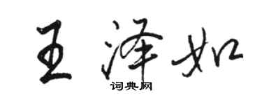 骆恒光王泽如行书个性签名怎么写