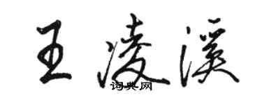 骆恒光王凌溪行书个性签名怎么写